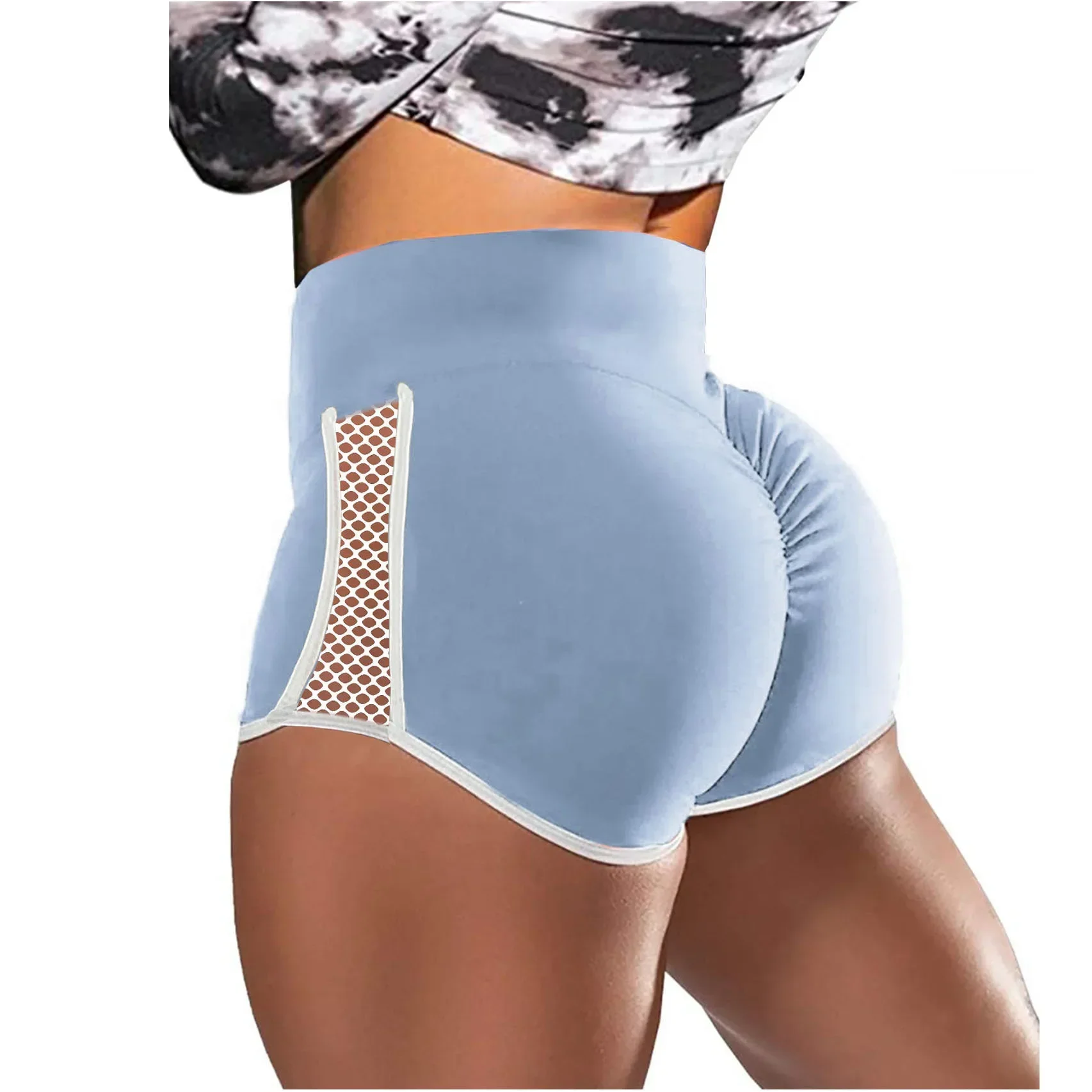 Women Sport Shorts High Waist Push Up Booty Workout Short Sexy Tummy Control Yoga Tights Openwork Fitness Hip Lifting Sportswear - Image 2
