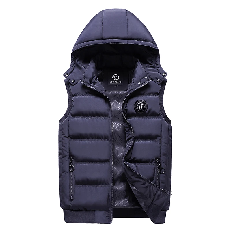5XL Men's Vest Jacket Winter Waterproof Warm Sleeveless Men Jacket Fashion Hooded Casual Vest Men Autumn Thicken Waistcoat - Image 3