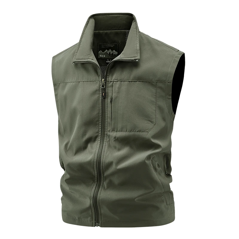 Men Outdoor Cargo Breathable Sleeveless Vest Mens Tactic Casual Fish Vests Coats Man Pockets Sport Loose Cardigan Vest Waistcoat - Image 3