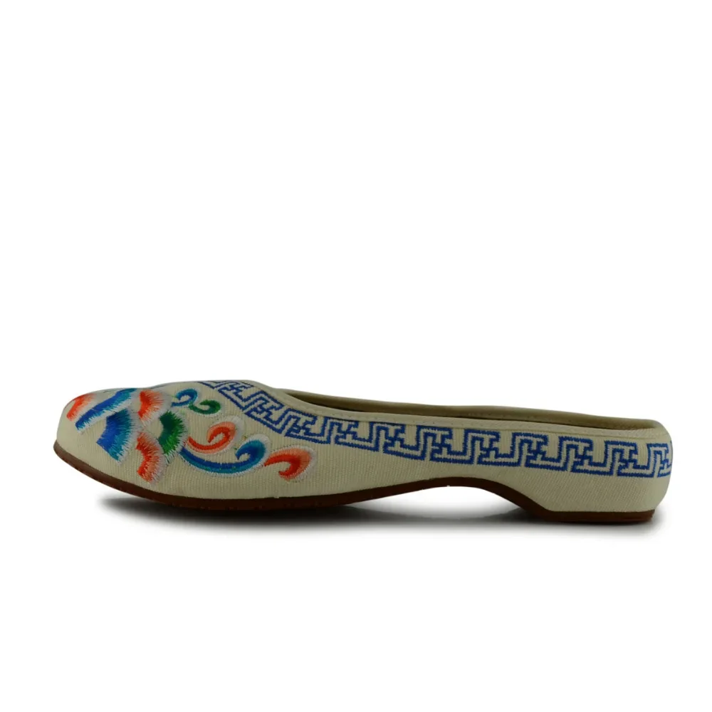TIMETANG Handmade Flower Embroidery Slippers Summer Fashion Women Chinese Style Casual Shoes Woman Breathable Flip Flops E183 - Image 2