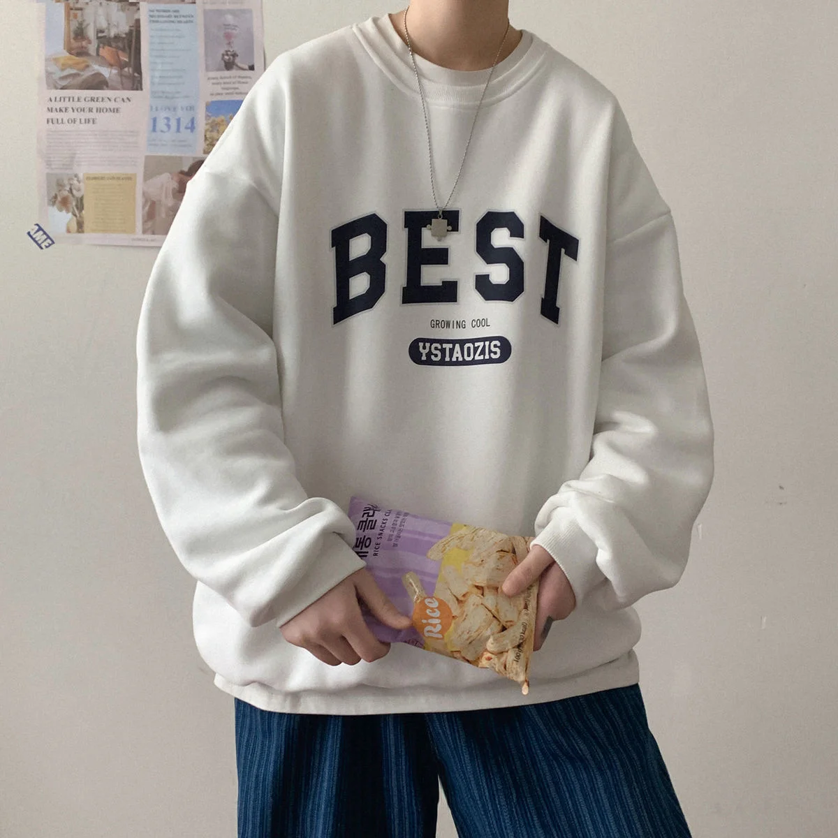 Spring Autumn Letter Hoodies For Men Oversized Sweatshirts Korean Man Clothing Casual Unisex Pullovers Thick 3XL - Image 5