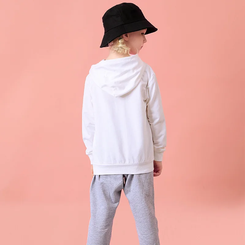 100% Cotton Boys Sweatshirts 2025 Spring Fall New Solid Color Girls Hooded Sweatshirt Children Blank Tops Name Custom Hoodies - Image 5