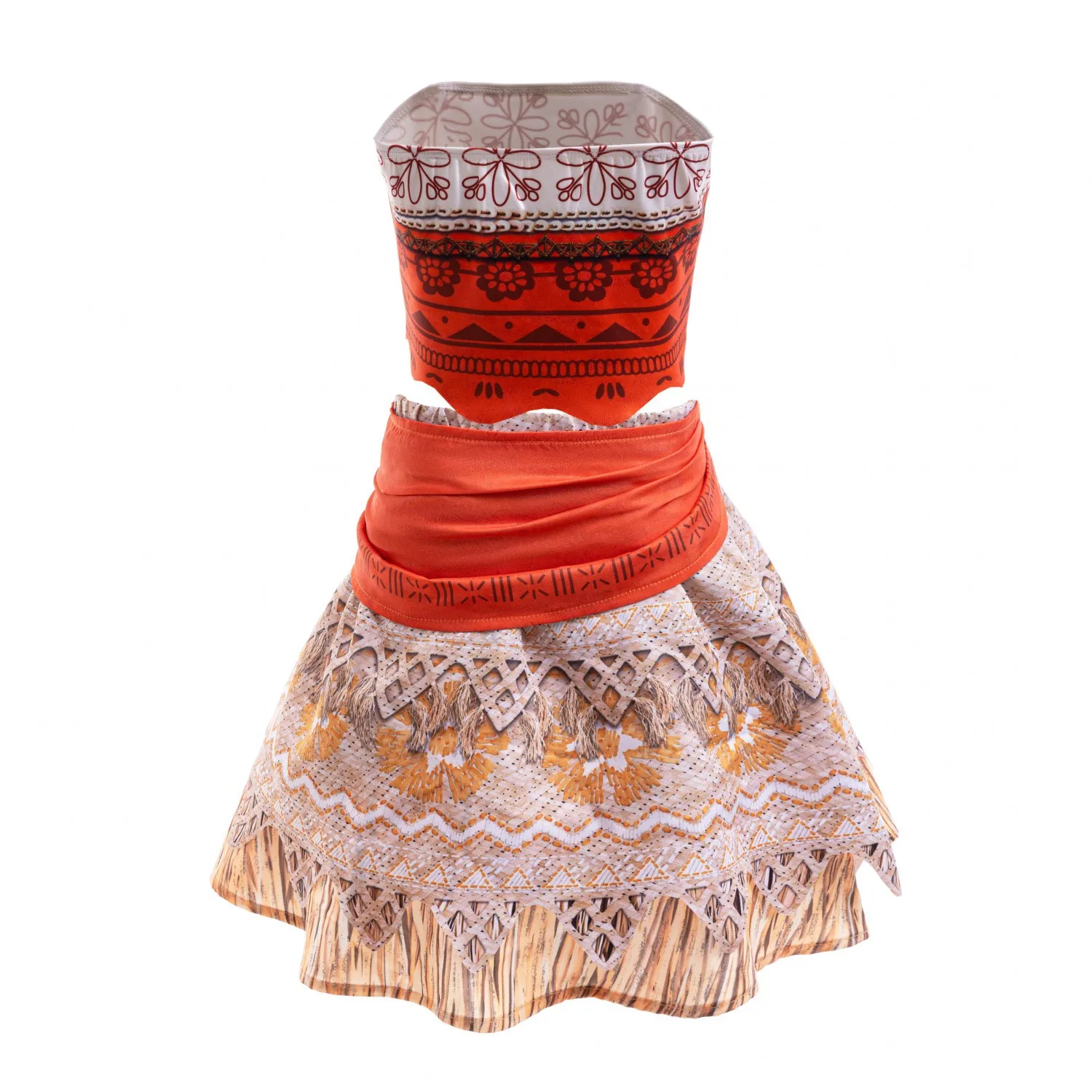 Moana Cosplay Dress For Girl New Little Girl Two Piece Suit Children Geometric Print Clothes Halloween Carnival Outfit Moana - Image 3