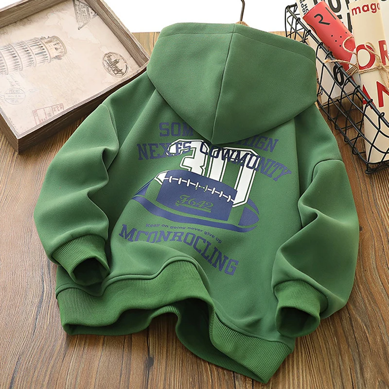 IYEAL Kids Boys' Spring Fashion Sweatshirt 2025 Spring Children's Hooded Top Children's Long sleeved Sweatshirt - Image 2