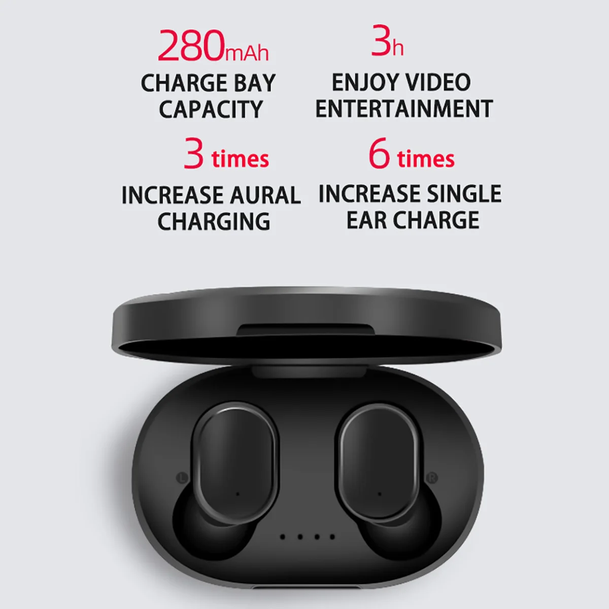 Bluetooth Wireless Earphone Power Display Noise Cancelling Stereo Sound Headphones with Mic Ear Buds for Music Playback - Image 3