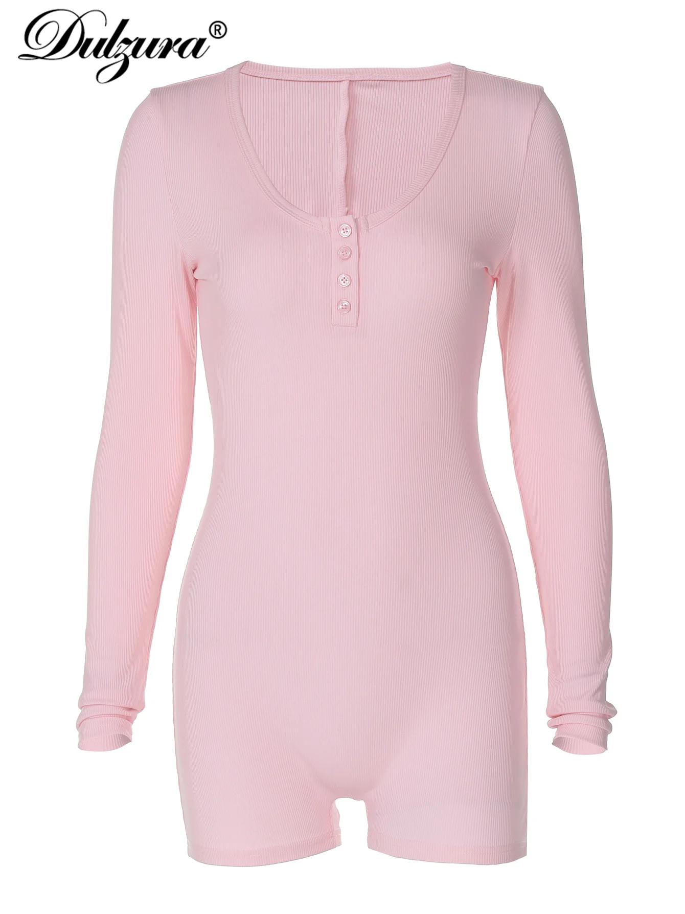 Dulzura Skinny Long Sleeve Playsuits Solid Bodycon Jumpsuits Rompers Evening Party Club Holiday Workout Sport Women Clothes Y2K - Image 6