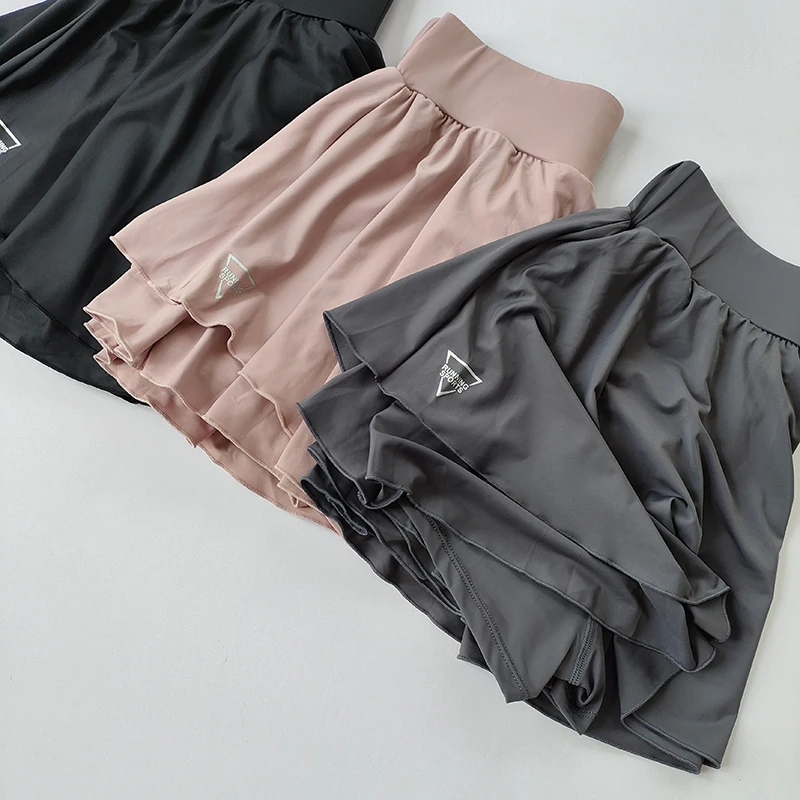 Sports skirt fake two-piece running skirt womensummer quick drying hip covering light proof breathable tennis Yoga skirt pants - Image 4