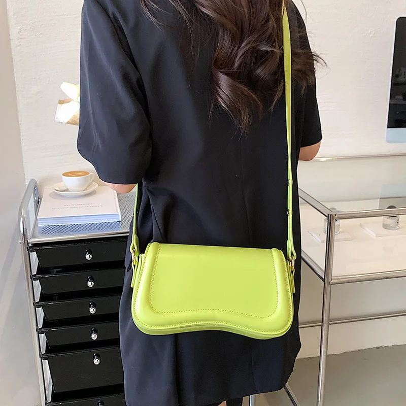 MOODS Flap Crossbody Bags For Women Pure Color PU Leather Armpit Shoulder Bag 2023 Latest Fashion Small Saddle Handbags Female - Image 4