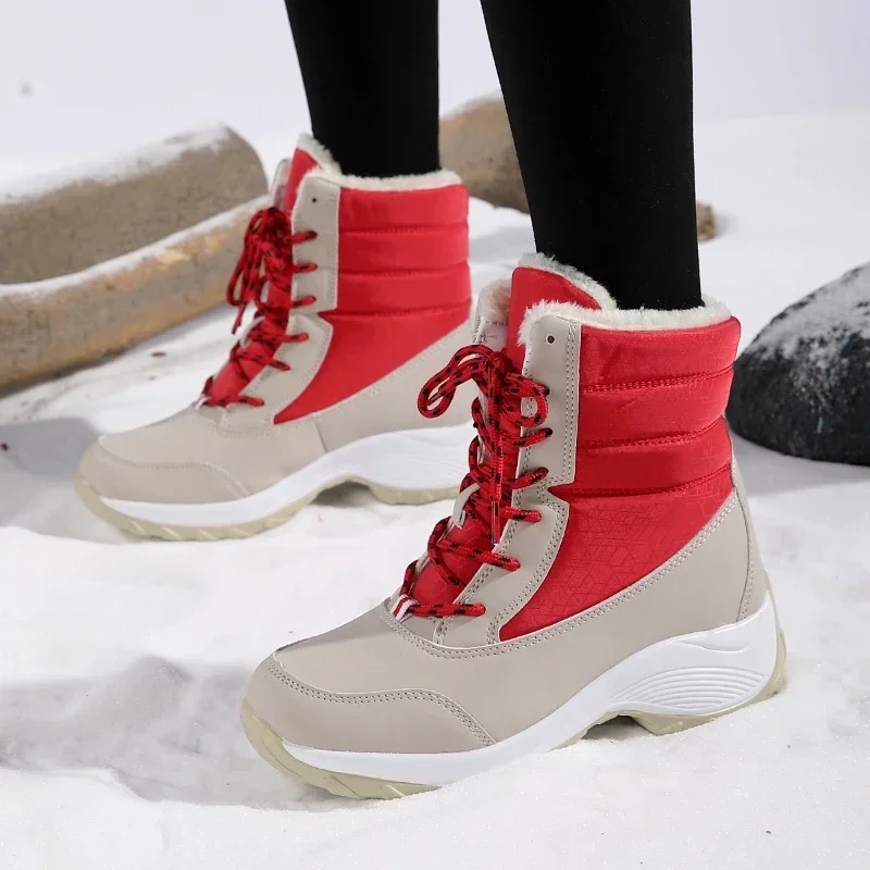 Women's Ankle Boots Winter Unisex High Top Warm Thick Soled Shoes Winter Anti Slip Waterproof Shoes 2025 New Fashion Snow Boots - Image 5