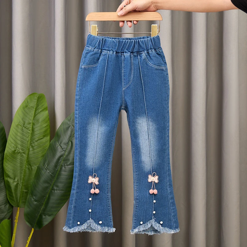 Spring Autumn Kids Baby Girls Cowboy Pants Baby Girls Jeans Casual Girls Jeans Children Clothing Kids Bell-bottoms Jeans - Image 4