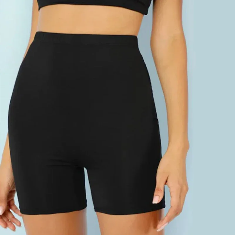 Shorts Women Thin Fitness Casual High Waist Fashion Biker Shorts Summer Slim Knee-Length Bottoms Black Cycling Shorts Streetwear - Image 5