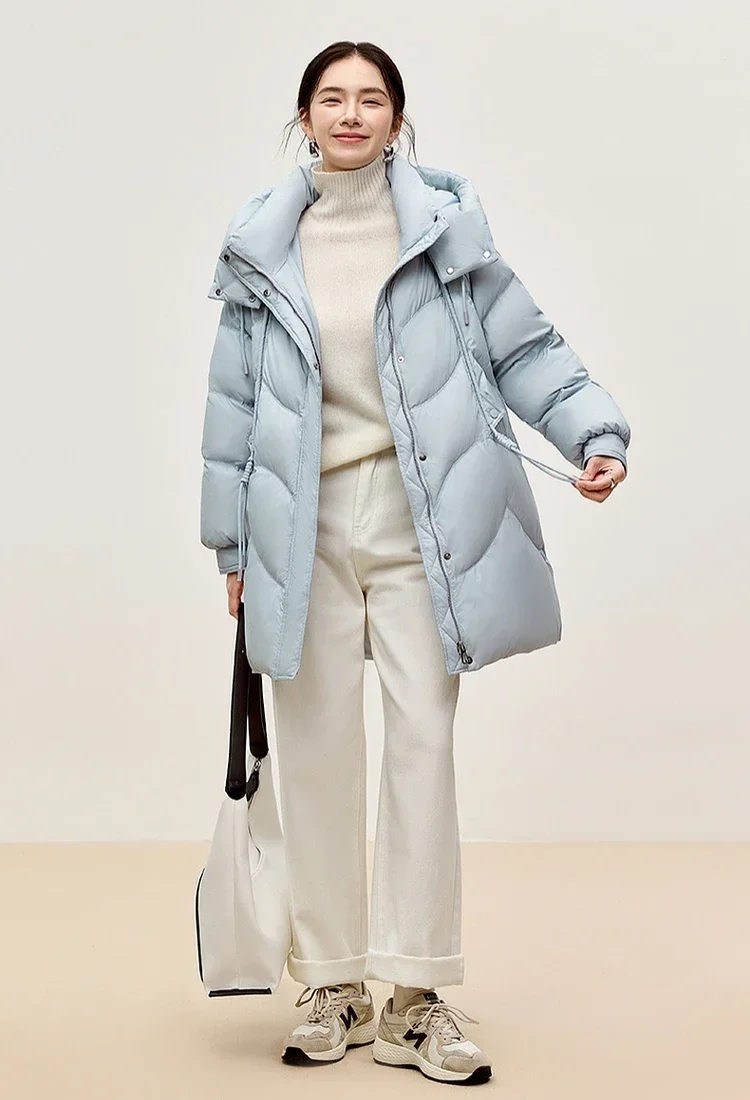 SENTUBILA 90% White Duck Down Coat Women 2024 Winter Thick Stand Neck Long Down Coat Puffer Jacket Women Outerwear W44Y56274 - Image 2