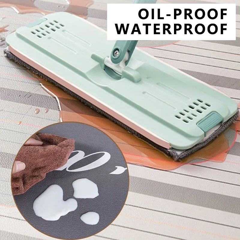 Kitchen Floor Mat Large Area Waterproof Carpet Pvc Leather Oil-proof Non-slip Foot Mats Line Minimalist Home Decoration Rug - Image 5