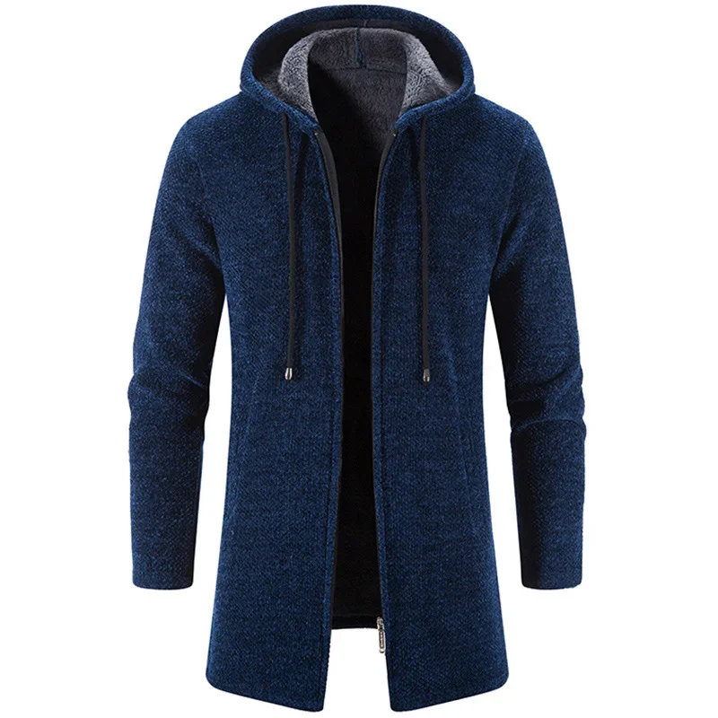 Men's Sweaters Coat Autumn Winter New Hot Warm Zipper Medium Long Cardigan Sweaters Man Casual Knitwear Sweatercoat mens clothes - Image 3