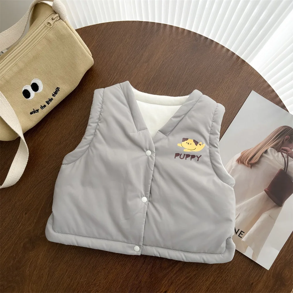 2024 Winter New in Kids Baby Girls Boys Thicken Warm Cartoon Modeling Outwear , Infant Toddler Letter Cute Clothing Vest 0-3Y - Image 2