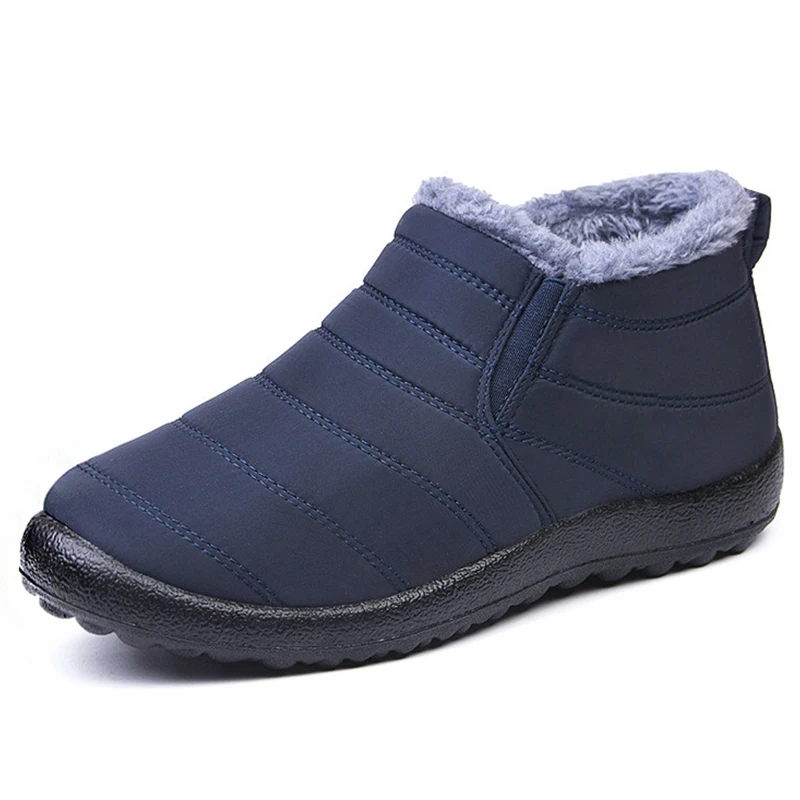Boots Woman Snow Solid Women Booties Slip On Shoes Woman Soft Ankle Boots Waterproof Couple Fur Winter Boots Women Botas Mujer - Image 4