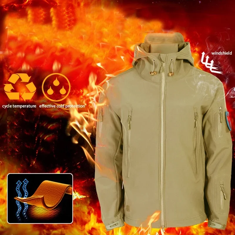 Fleece Softshell Tactical Jacket Men Winter Jacket Waterproof Mens Windbreaker Hiking Jacket Men Tactical Suit Tracksuit Autumn - Image 5