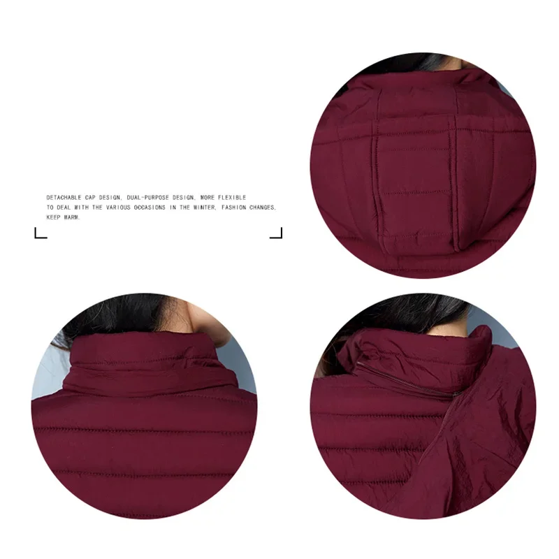 Winter Jackets for Women Cotton Padded Ultralight Coat Women's Parkas Lady Winter Thickened Slim Warm Jacket Female Hooded Parka - Image 4