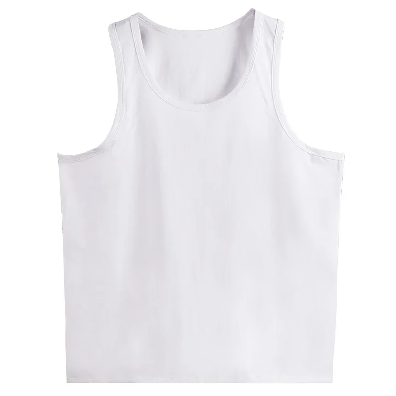 Summer Men Basic Vest Sports 150KG Cotton Plus Size 6XL 7XL 8XL White Black T-shirt Stretched Gray Loose Undershirt Sweat Shirt - Image 3