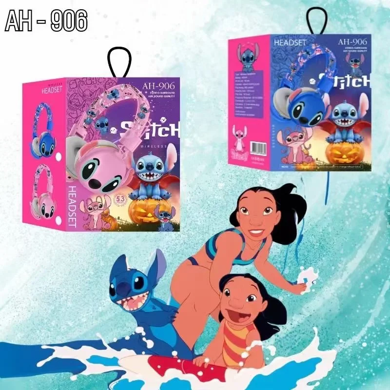 Stitch Disney Bluetooth Headphones AH-906 Wireless Earbuds HIFI Sound Foldable Headsets with Mic Kids Gifts Anime Cartoon - Image 3