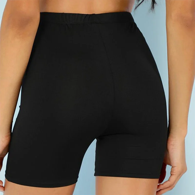 Shorts Women Thin Fitness Casual High Waist Fashion Biker Shorts Summer Slim Knee-Length Bottoms Black Cycling Shorts Streetwear - Image 6