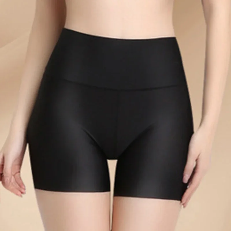 Women High Waist Panties Safety Short Pants Anti Exposure Underwear Corset Pants M L XL Black Skin White Ice Silk Traceless - Image 2