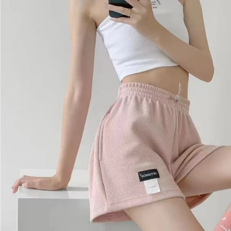 Women Shorts Summer Elastic Lace Up Drawstring Sweat Short Sport Underpanties Girl Straight Leg Pants Female Underware Panties - Image 3