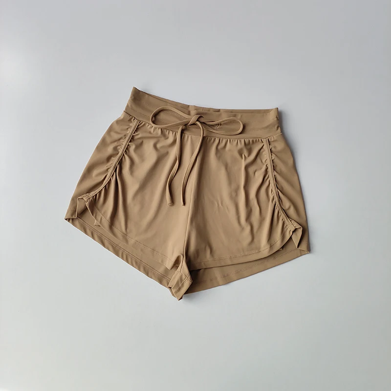 Sports Shorts for Women's Fake Two-piece High Waisted Drawstring Quick Drying Yoga Running Shorts for External Wear Clothing - Image 3