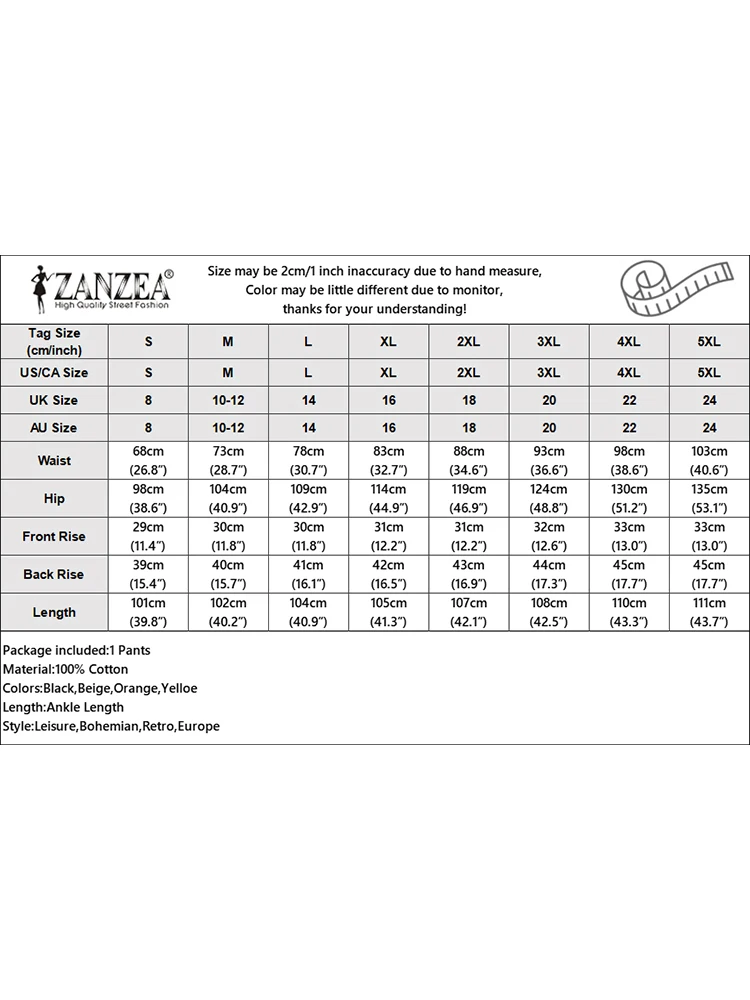 ZANZEA 2025 Spring Summer Fashion Women Pants Cotton Linen Long Trousers Wide Leg Plain Holiday Casual Pants Streetwear Bottoms - Image 6