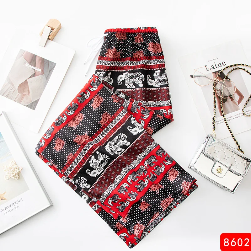 Women Wide Leg Pants High Waist Elephant Print Pant Summer Thin Straight Trousers Casual Bottoms Female Clothing 2023 Fashion - Image 3