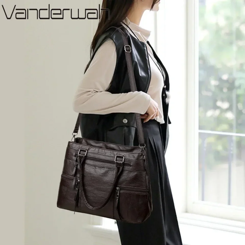 Elegant Handbag For Women High Quality Leather Top-Handle Bags Purse Ladies Shoulder Crossbody Bag Casual Tote Bolso Marca Lujo - Image 3