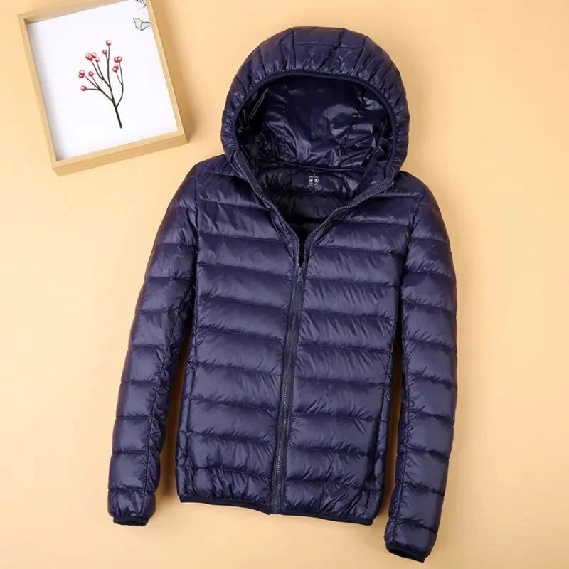 Spring 2024 New Women's Light Coat Down Parkas Female hooded Short Jacket Stand Cotton Padded Collar Plus Slim Cotton Overcoat - Image 4