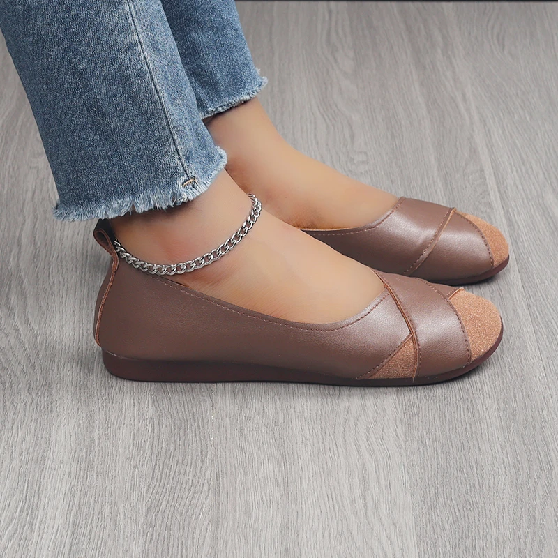 Women's Flats Shoes Loafers Casual Barefoot Moccasin Woman Slip-on Comfortable Spring Elegant Low Heels - Image 5