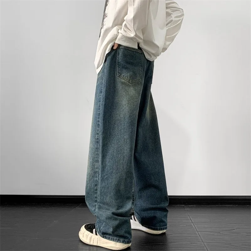 Jeans men Wide Leg Jeans Male Loose Straight Denim Pants 2024 Autumn Harajuku Vintage Blue Jean Trouser Streetwear Clothes - Image 6