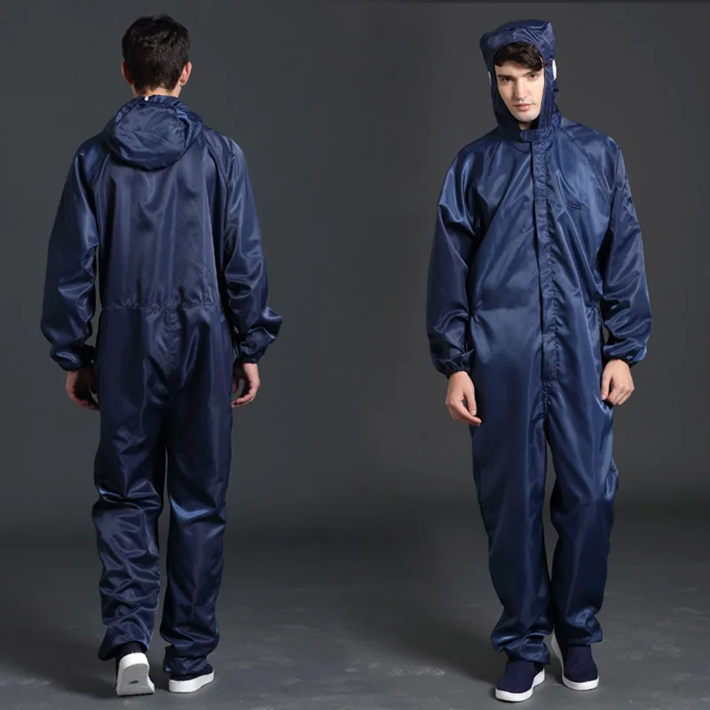 Man Woman Dust-proof Anti Static Hooded Cleanroom Garment Paint Uniform overall Clothing One-piece Coverall Clean work Clothes - Image 3