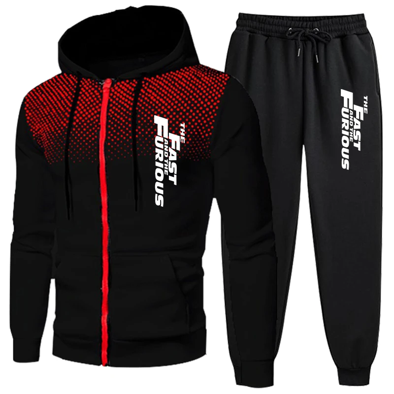 Men's Tracksuit Jogging Zip Up Hoodies Daily Quality Sweatshirts Men Long Sleeve Sports Coat Casual Sweatpants Fashion Hot Sales - Image 3