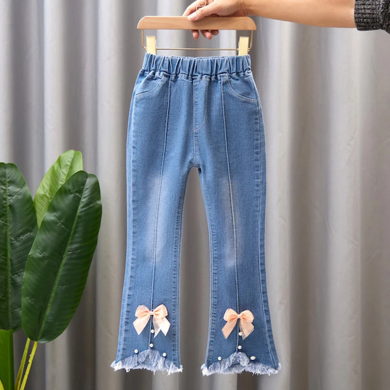 Spring Autumn Kids Baby Girls Cowboy Pants Baby Girls Jeans Casual Girls Jeans Children Clothing Kids Bell-bottoms Jeans - Image 5