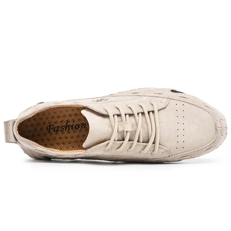 Men Casual Shoes Leather Fashion Men Sneakers Handmade Breathable Mens Loafers Moccasins Luxury Brand Boat Shoes Plus Size 38-48 - Image 5