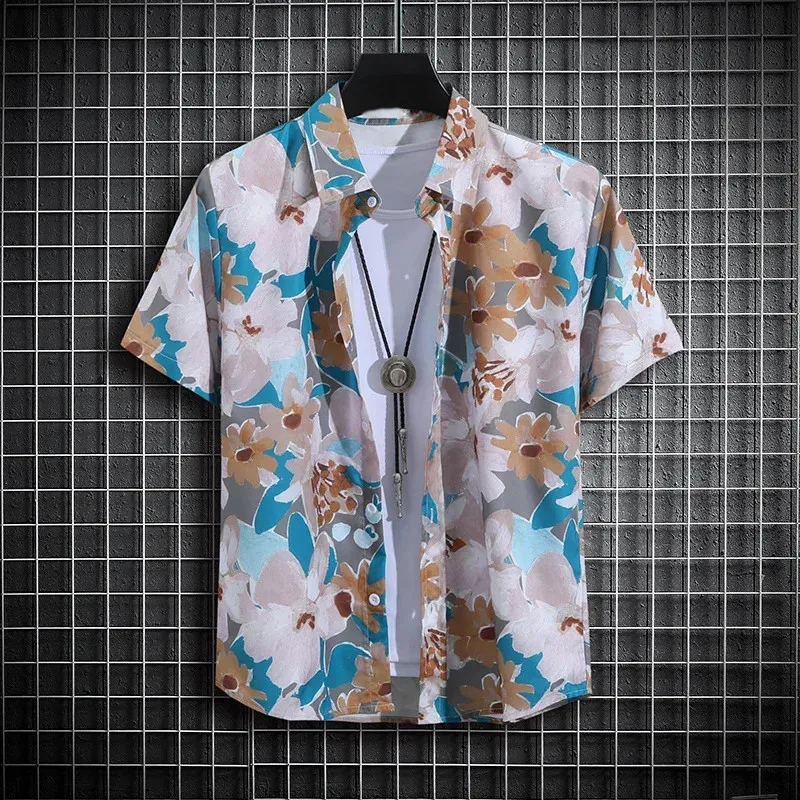 Children's blouse Summer Vacation Floral Print Shirt Kids Boy Hawaiian Short Sleeve New Cool Tops Casual Children Girl Clothes - Image 5