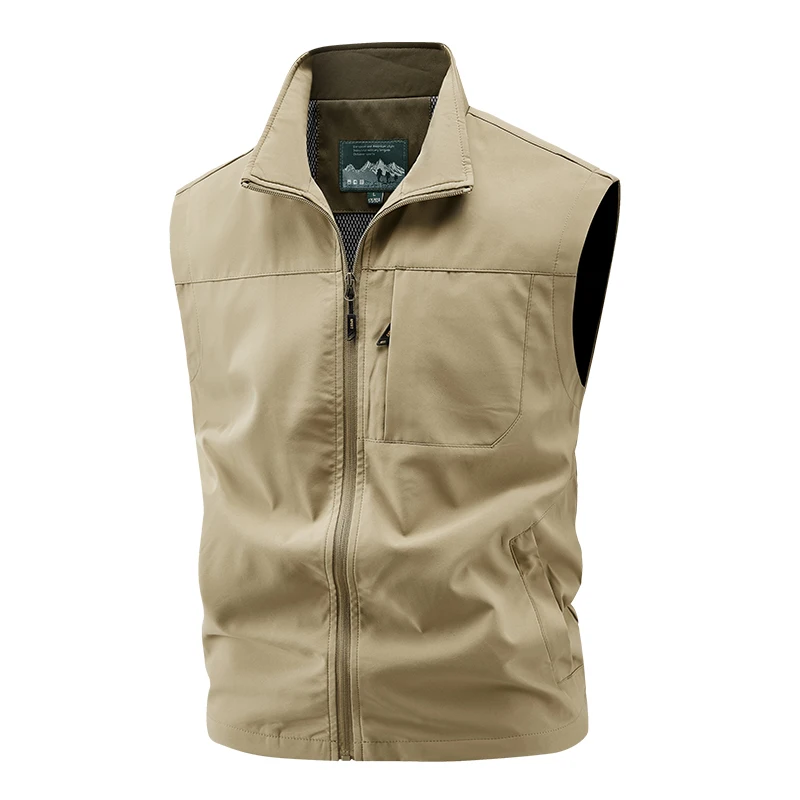 Men Outdoor Cargo Breathable Sleeveless Vest Mens Tactic Casual Fish Vests Coats Man Pockets Sport Loose Cardigan Vest Waistcoat - Image 2