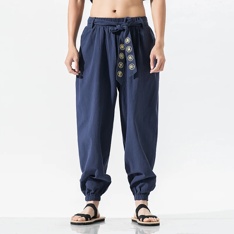 Japanese Casual Kimono Pants Loose Harajuku Trousers Japan Men Traditional Harem Pants Male Embroidered Jogging Pants Streetwear - Image 2