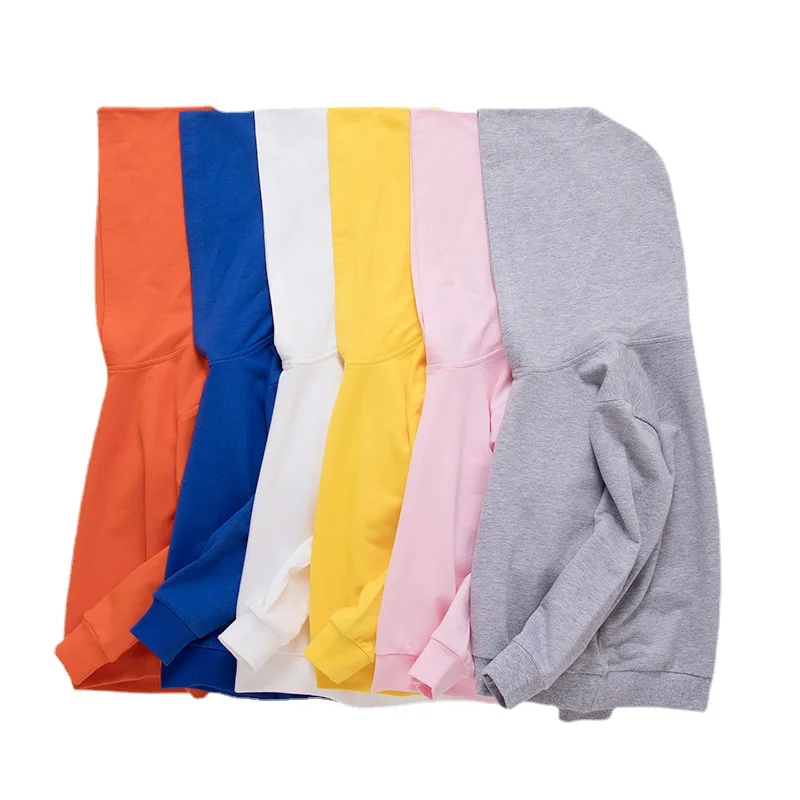 100% Cotton Boys Sweatshirts 2025 Spring Fall New Solid Color Girls Hooded Sweatshirt Children Blank Tops Name Custom Hoodies - Image 3