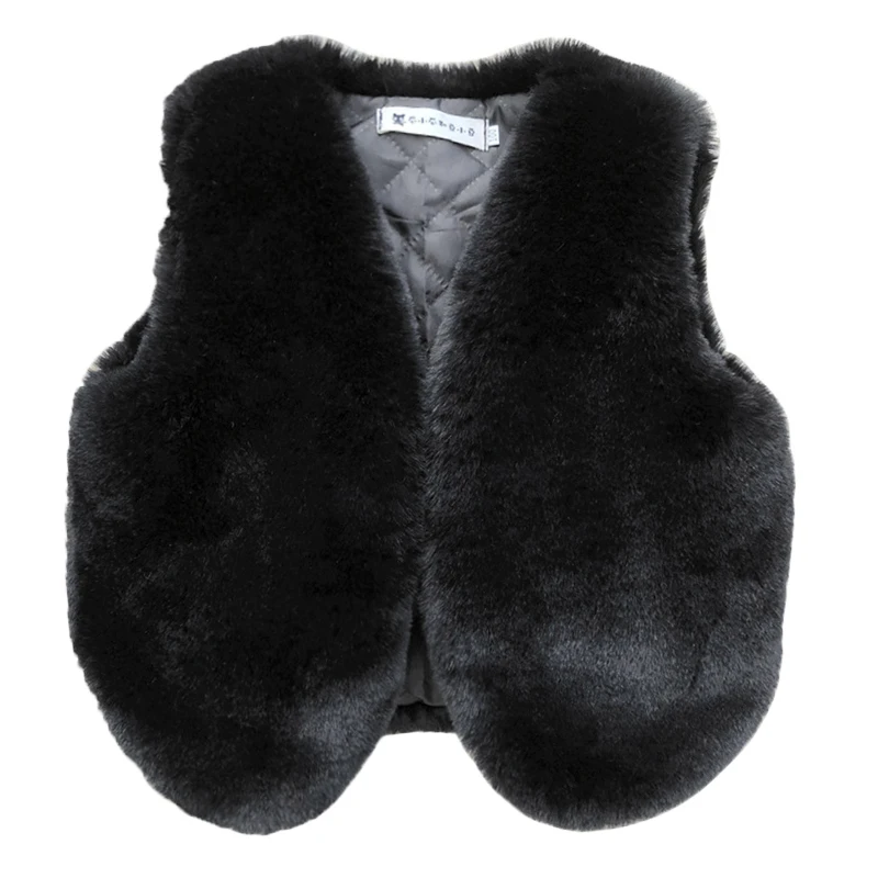 Baby Girls Faux Fur Vest Children Kids Warm Outfits Christmas WaistCoat Tollder Jacket Coat Clothes Outerwear Clothing - Image 2