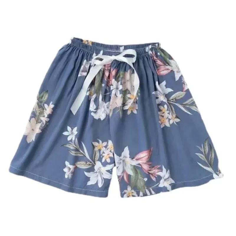Summer Women Casual High Waist Shorts Pants Womens Bohemian Beach Lightweight Printed Drawstrings Elastic Waist Lounge Bottoms - Image 5