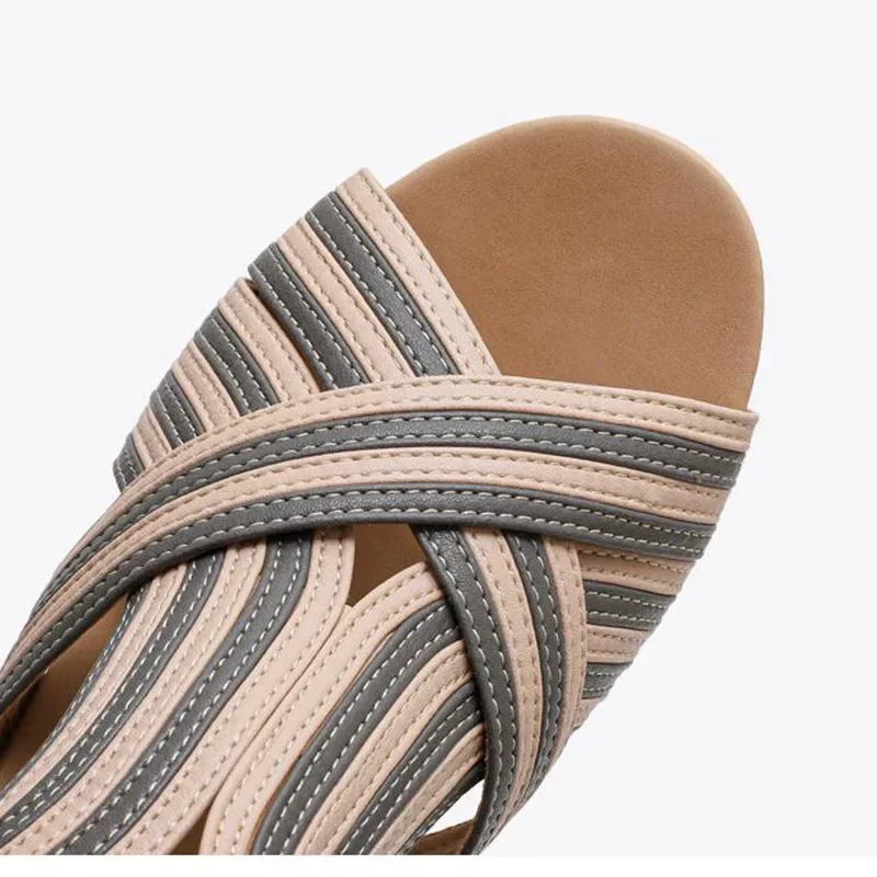 BEYARNE Platform Wedge heel platform sandals women summer new bag heel zipper Roman shoes fashion casual women sandals - Image 2