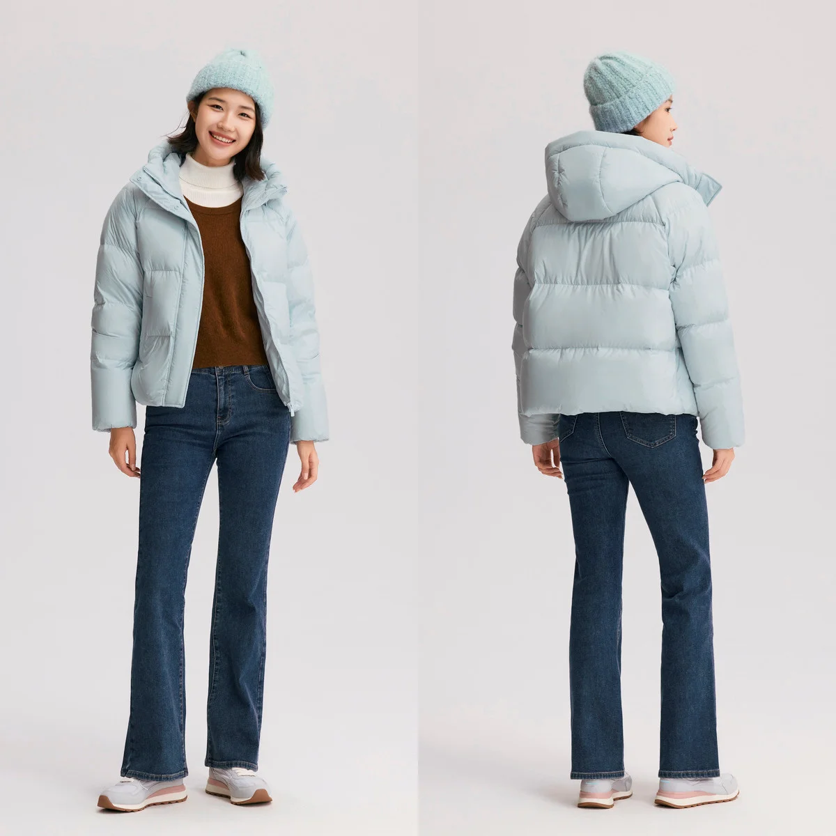 Semir Down Jacket Women Solid Color Loose Versatile 2024 Winter New Three-Proof Hooded Puffer Coat Down Jacket - Image 4