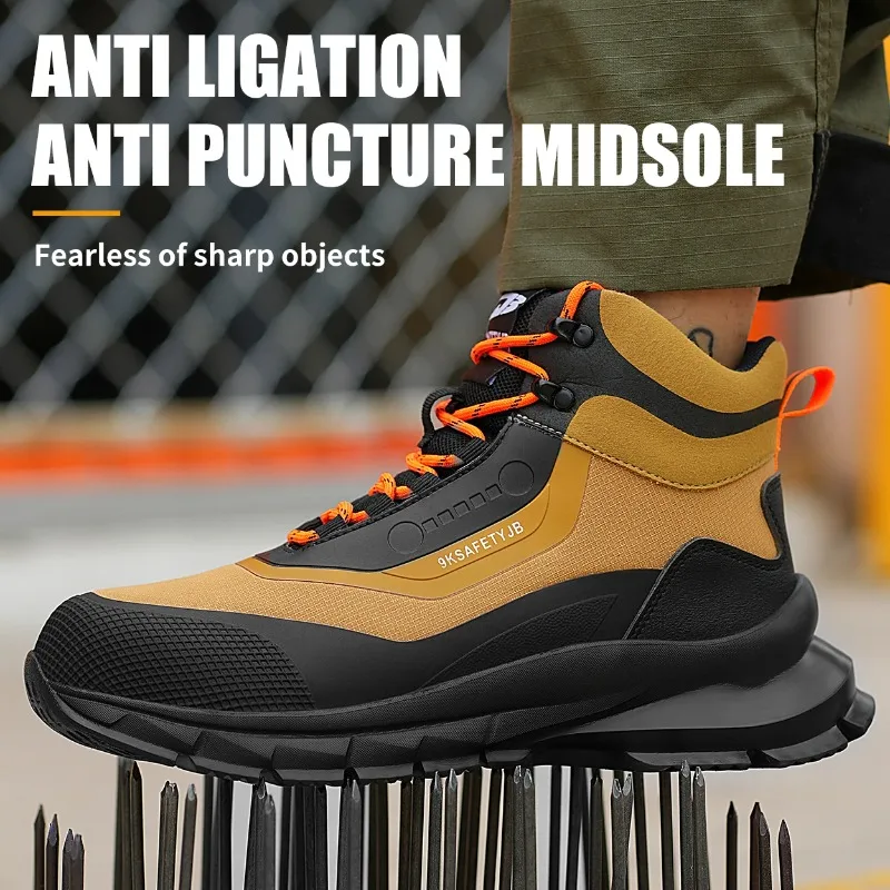 New Fashion Lightweight Work Boots Indestructible Safety Shoes Men Steel Cap Puncture-Proof Sneakers Male Footwear - Image 3