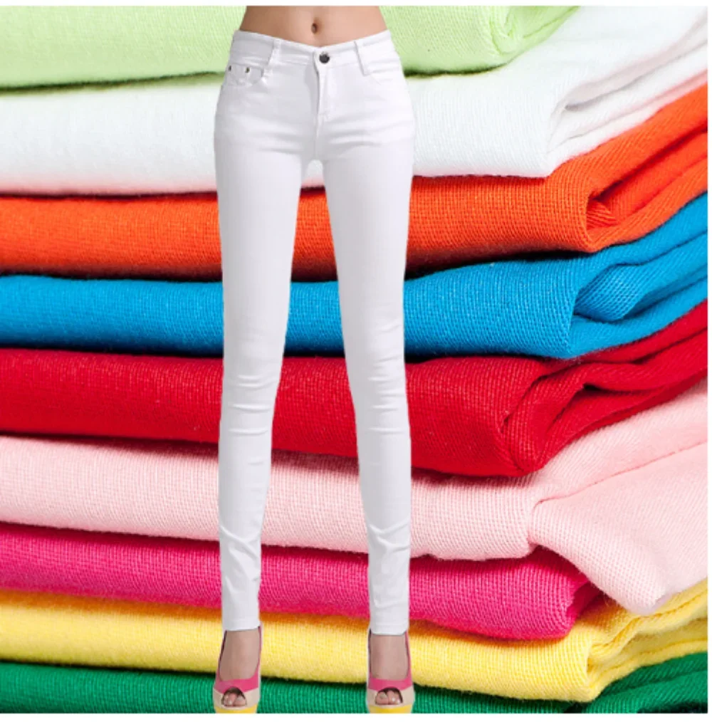 Women's Candy Color Pants Pencil Trousers Spring Autumn Elegant Office Mid Waist Pants For Women Slim skinny jeans pants female - Image 2