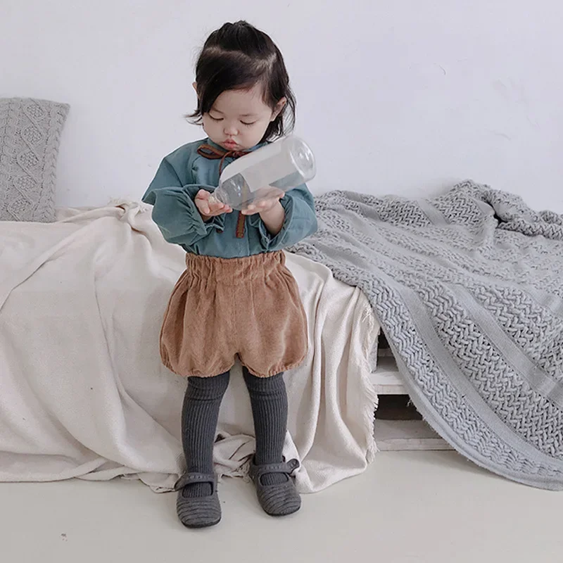 2024 Fall Winter New Baby Girls PP Pants Corduroy Shorts Bloomers Cute Triangle Bread Pant Cotton Toddler Boys Shorts 1-5T - Image 3