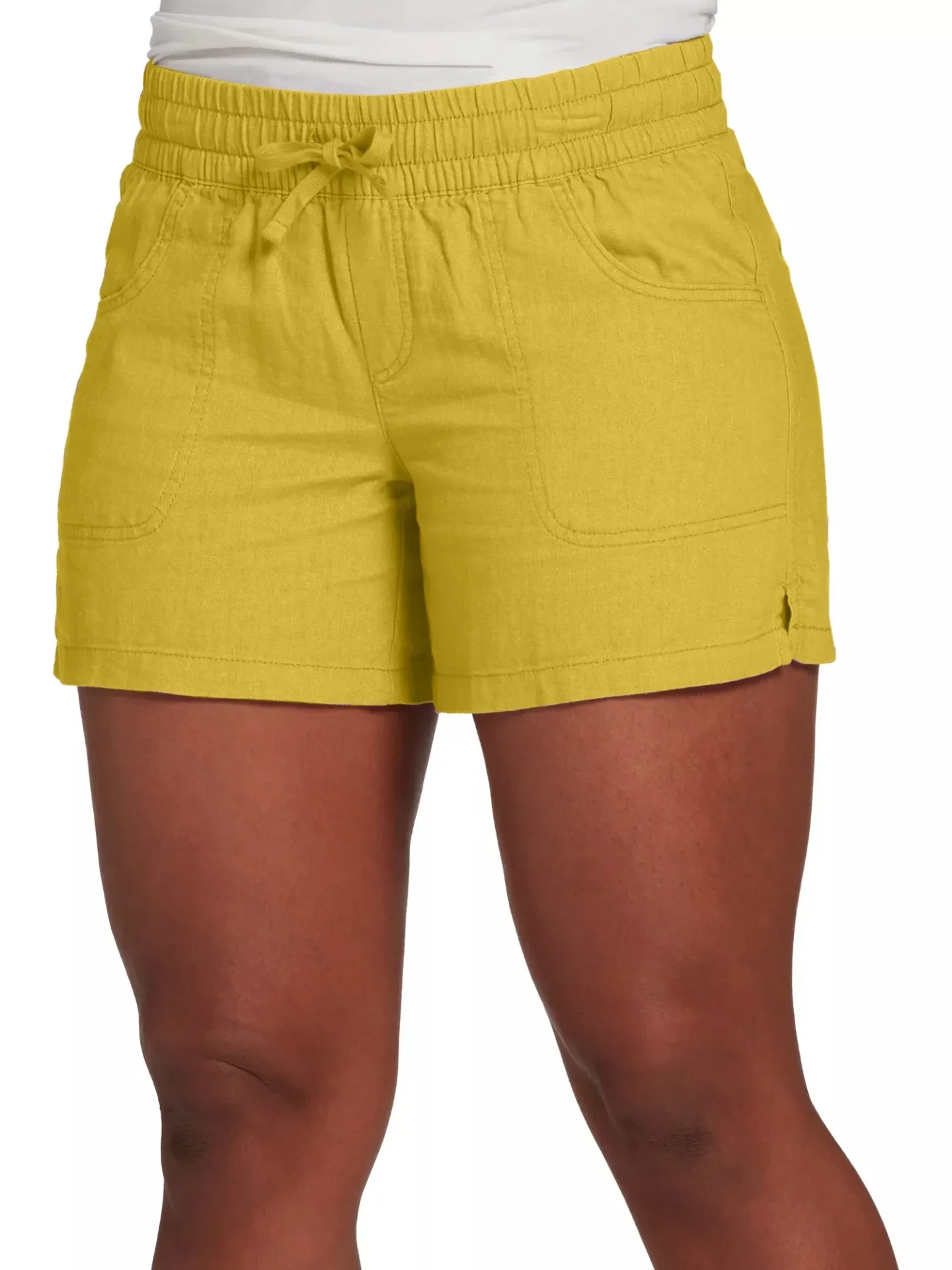 2023 S-5XL Fashion Women Summer Casual Solid Color Elastic Waist Lace Up Split Shorts Casual Short Pants - Image 2
